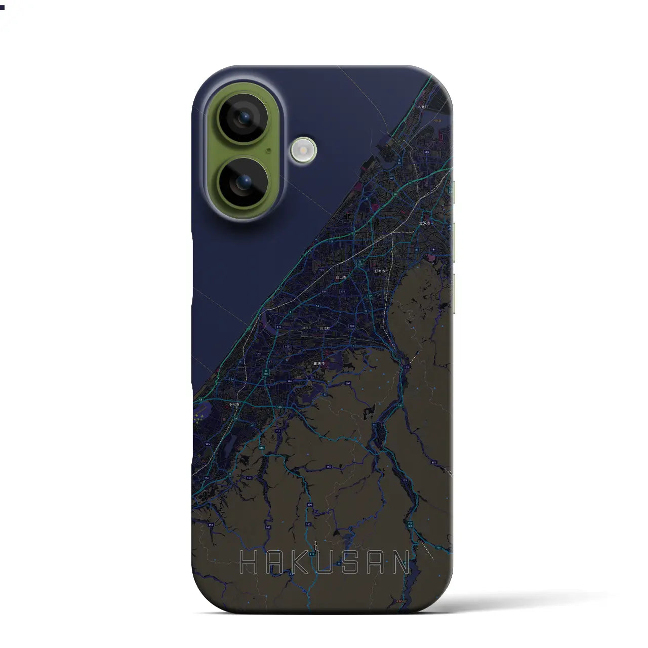 【白山(石川県)】地図柄iPhoneケース(バックカバータイプ)