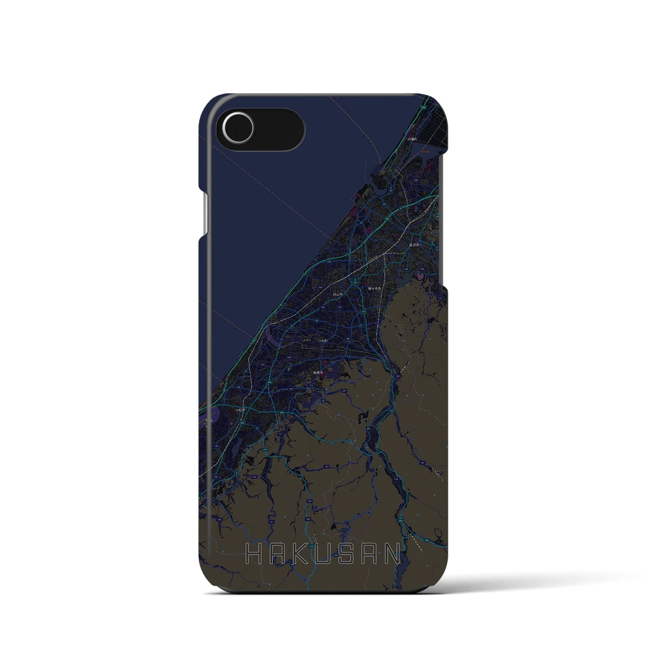 【白山(石川県)】地図柄iPhoneケース(バックカバータイプ)