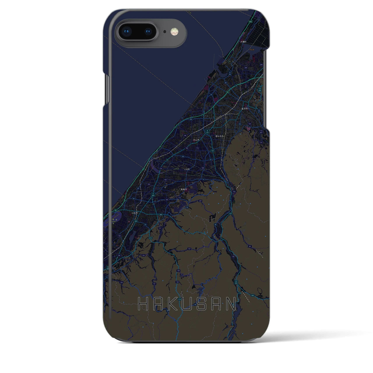 【白山(石川県)】地図柄iPhoneケース(バックカバータイプ)