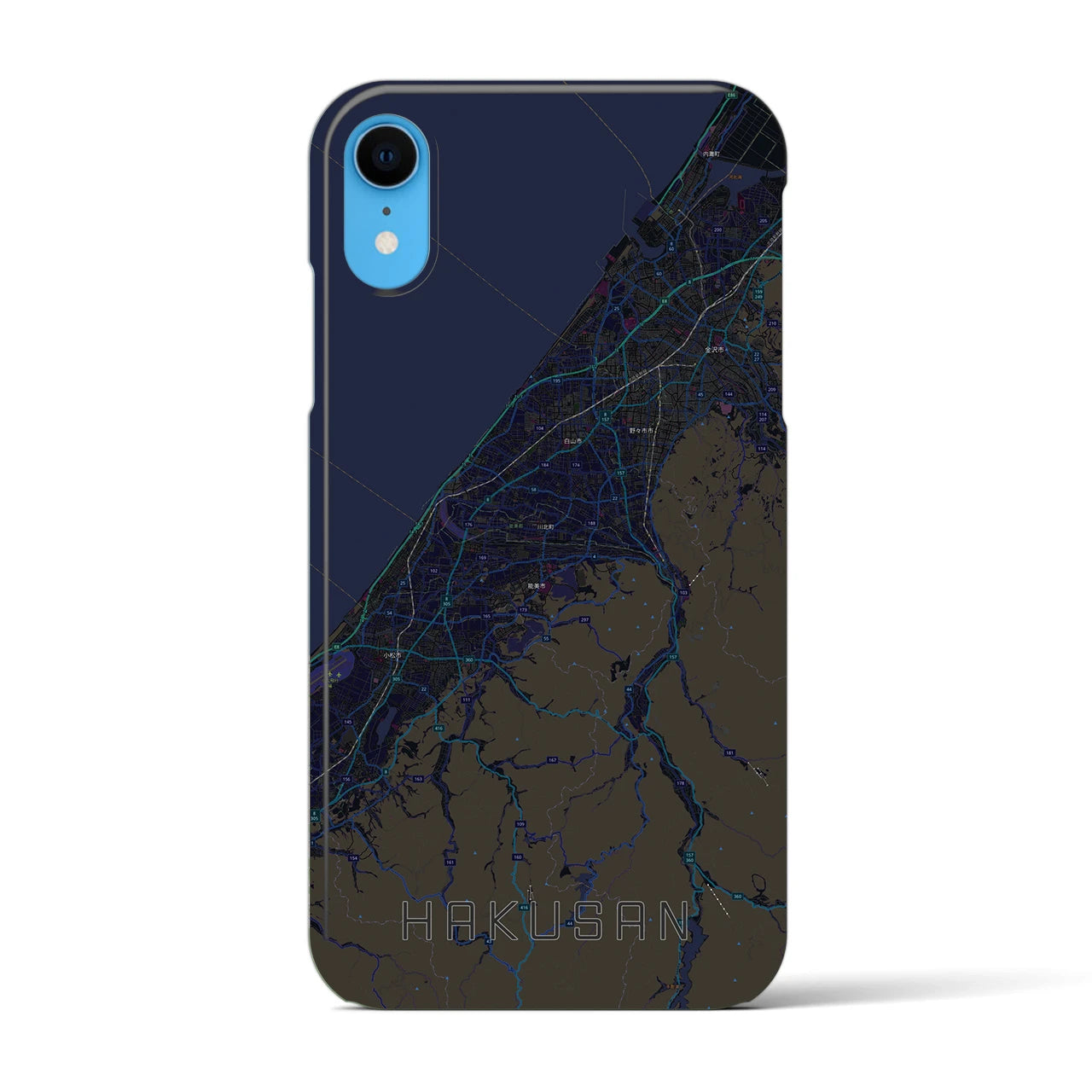 【白山(石川県)】地図柄iPhoneケース(バックカバータイプ)