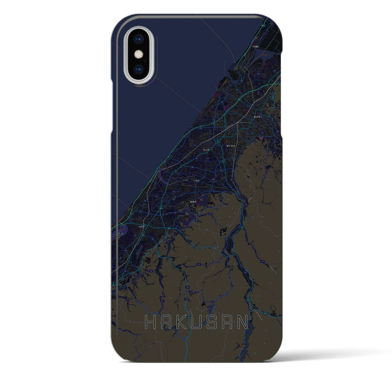 【白山(石川県)】地図柄iPhoneケース(バックカバータイプ)