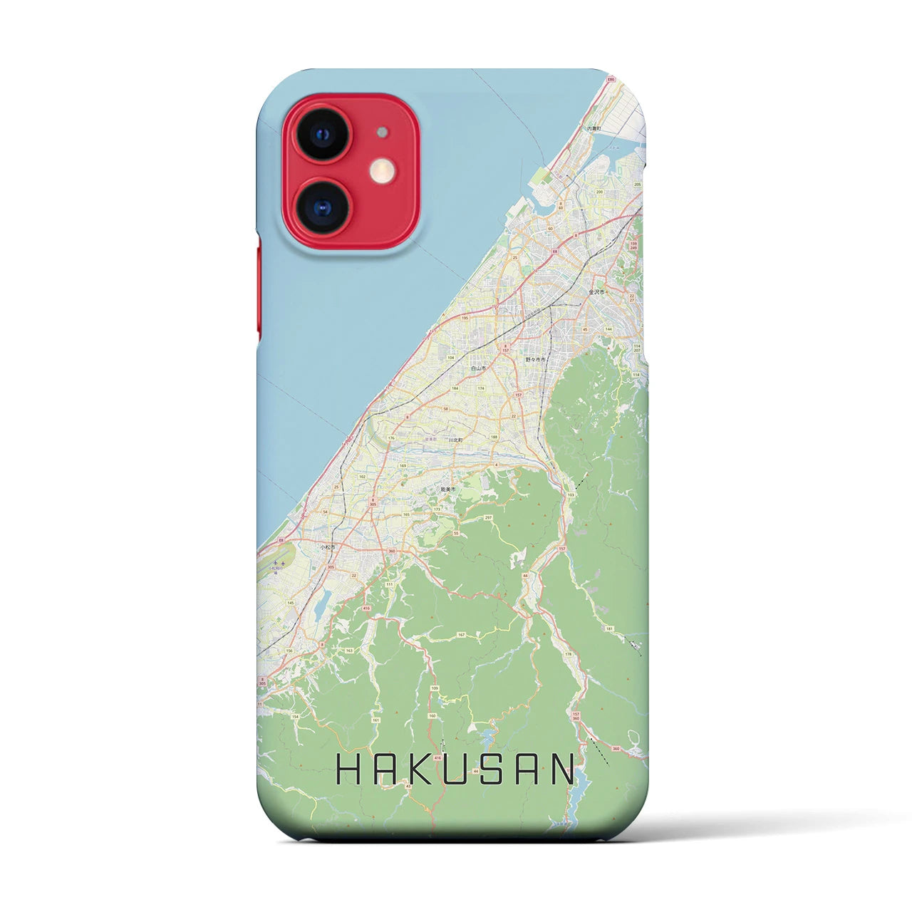 【白山(石川県)】地図柄iPhoneケース(バックカバータイプ)