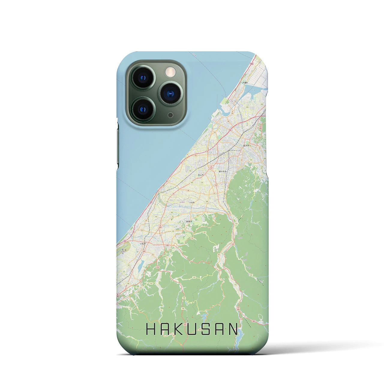 【白山(石川県)】地図柄iPhoneケース(バックカバータイプ)