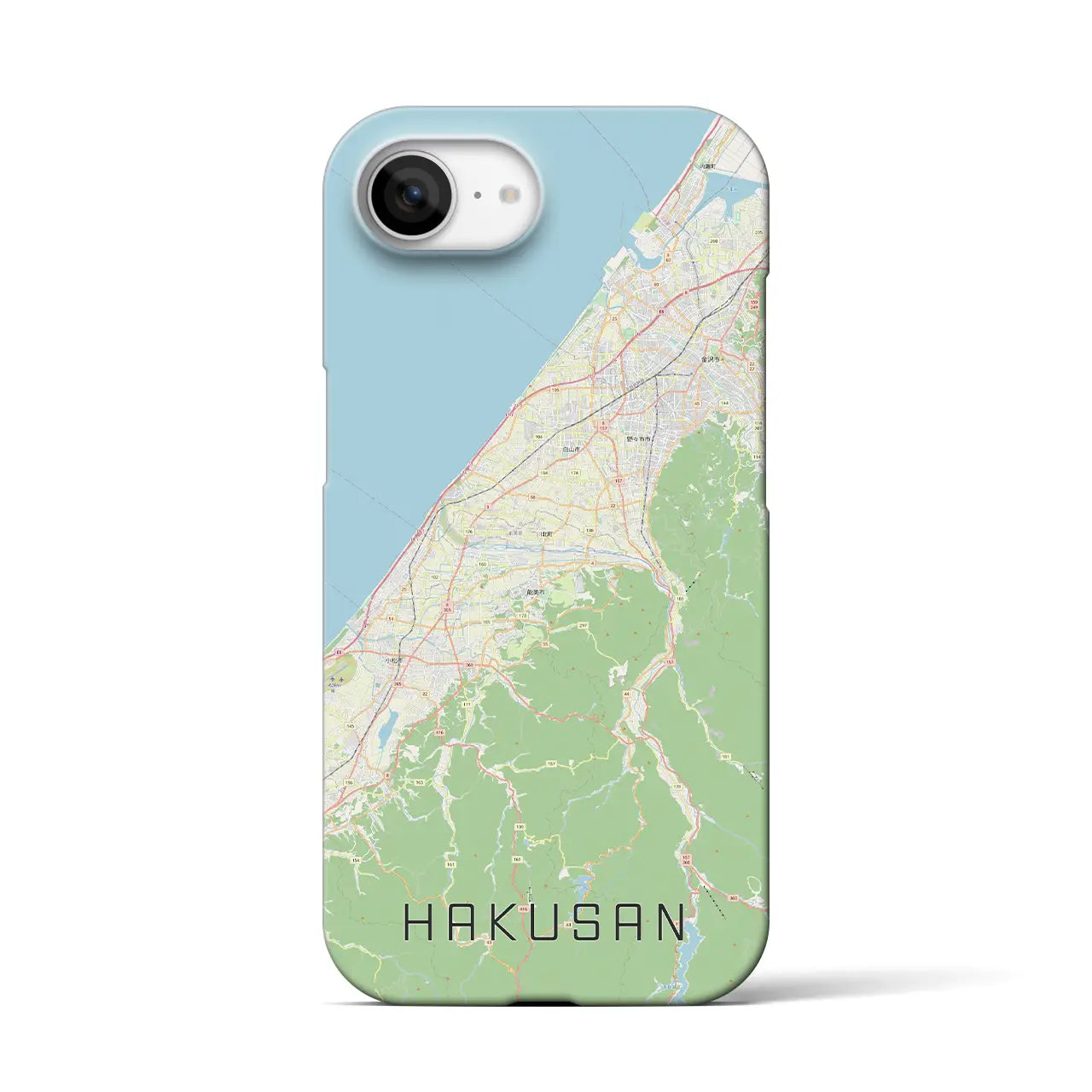 【白山(石川県)】地図柄iPhoneケース(バックカバータイプ)
