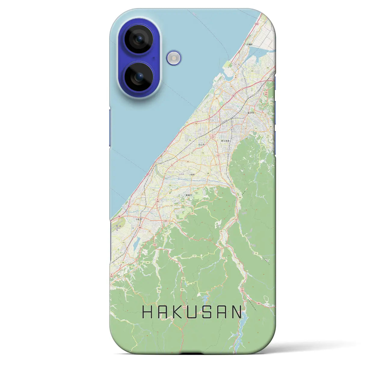 【白山(石川県)】地図柄iPhoneケース(バックカバータイプ)