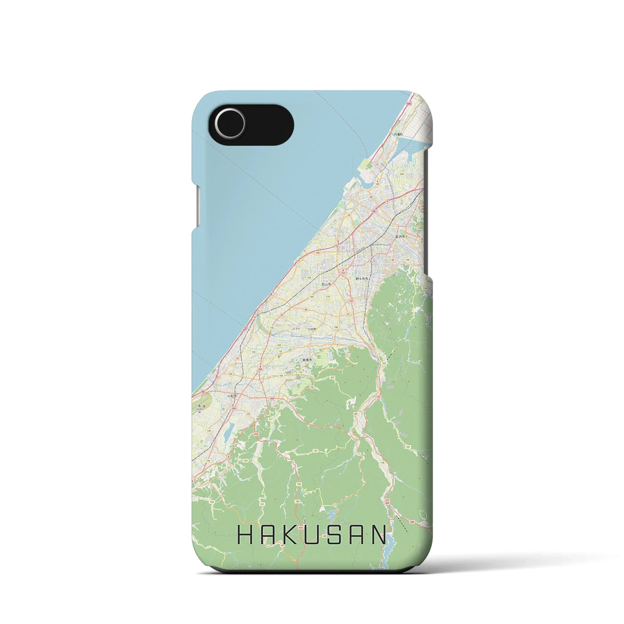 【白山(石川県)】地図柄iPhoneケース(バックカバータイプ)