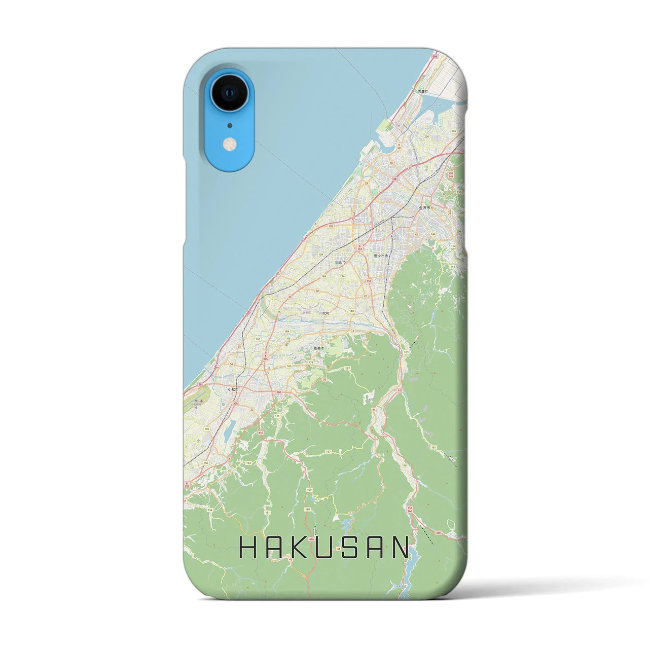 【白山(石川県)】地図柄iPhoneケース(バックカバータイプ)