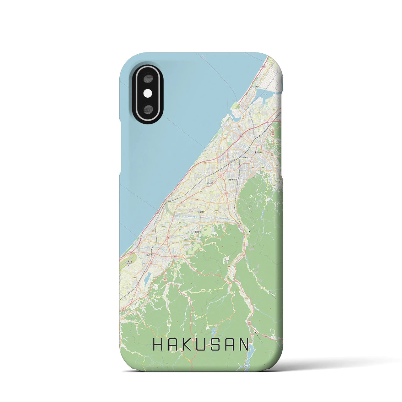 【白山(石川県)】地図柄iPhoneケース(バックカバータイプ)