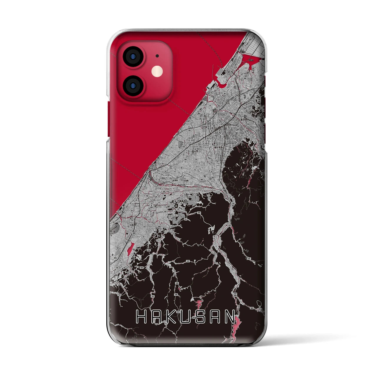 【白山(石川県)】地図柄iPhoneケース(クリアタイプ)
