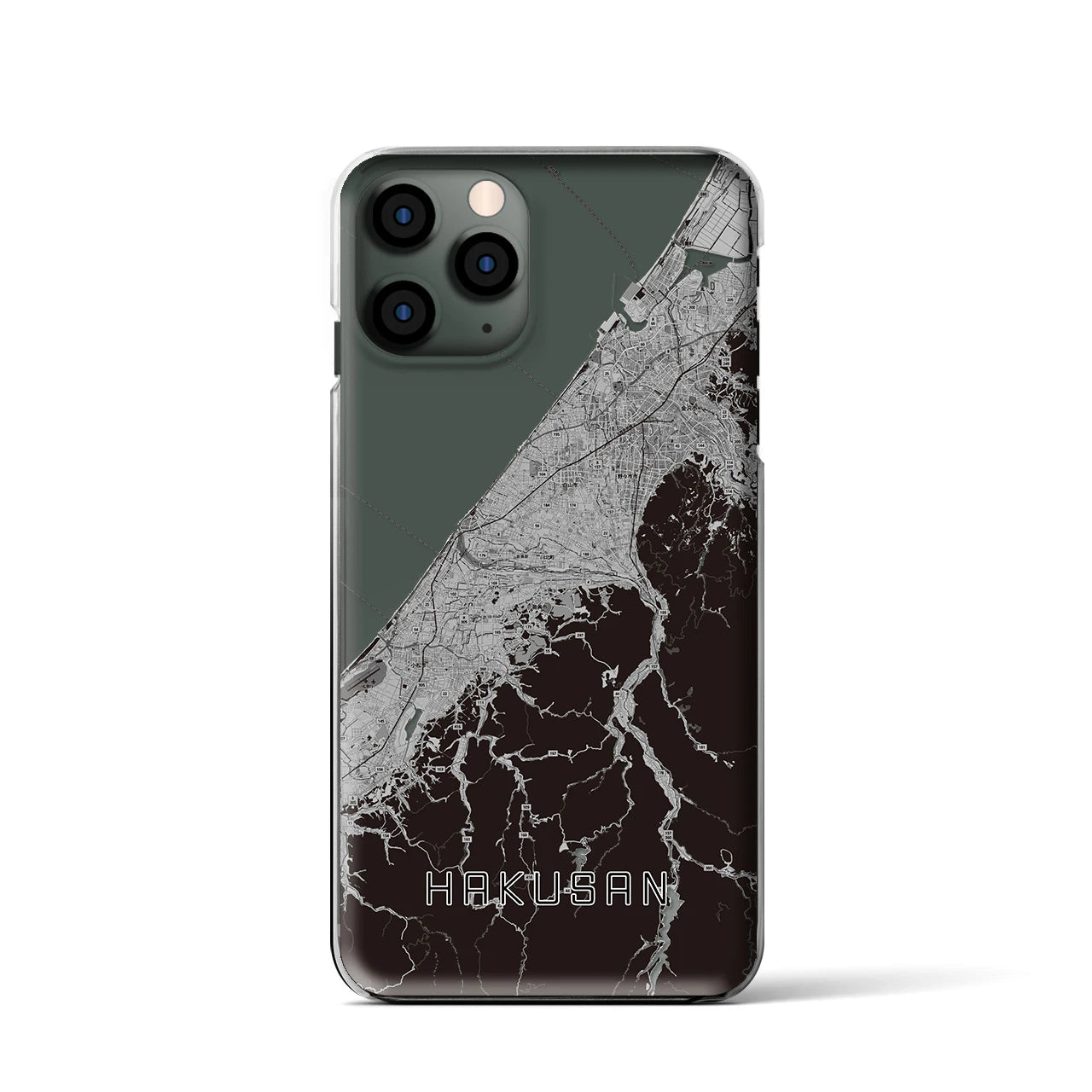 【白山(石川県)】地図柄iPhoneケース(クリアタイプ)