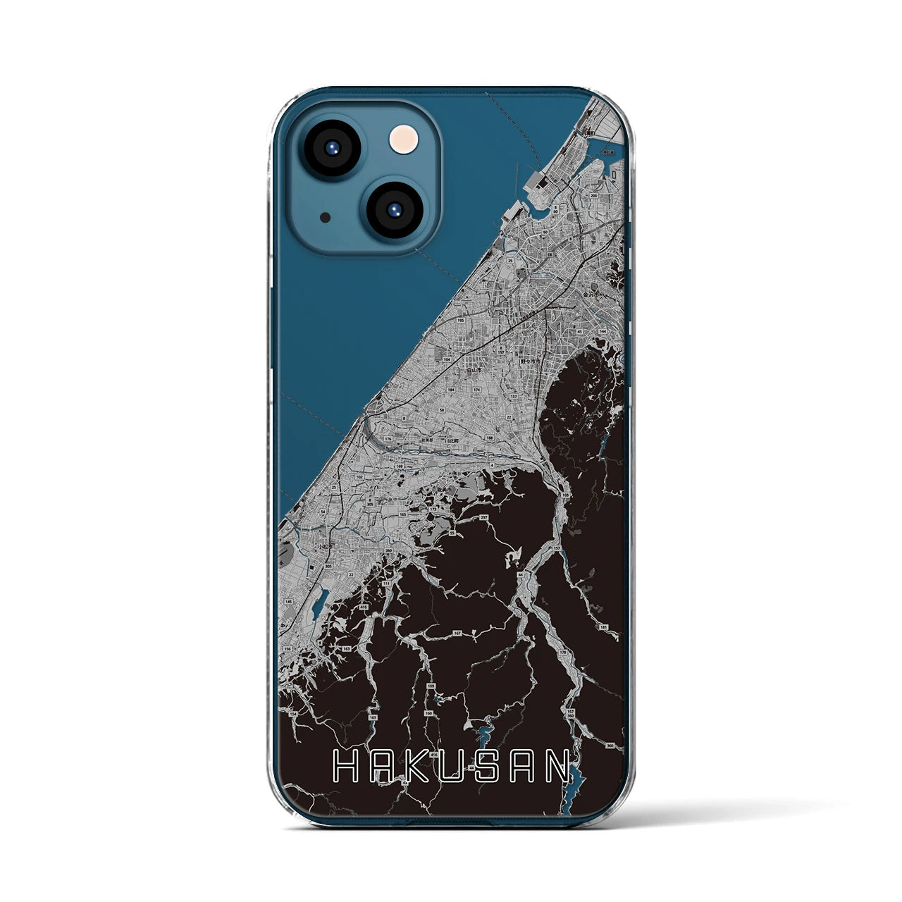 【白山(石川県)】地図柄iPhoneケース(クリアタイプ)