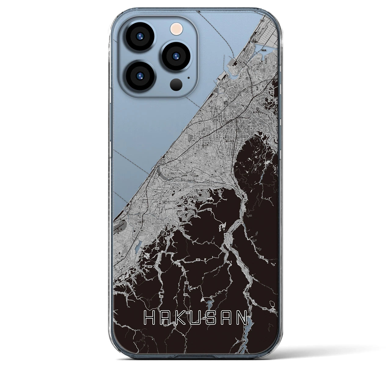 【白山(石川県)】地図柄iPhoneケース(クリアタイプ)