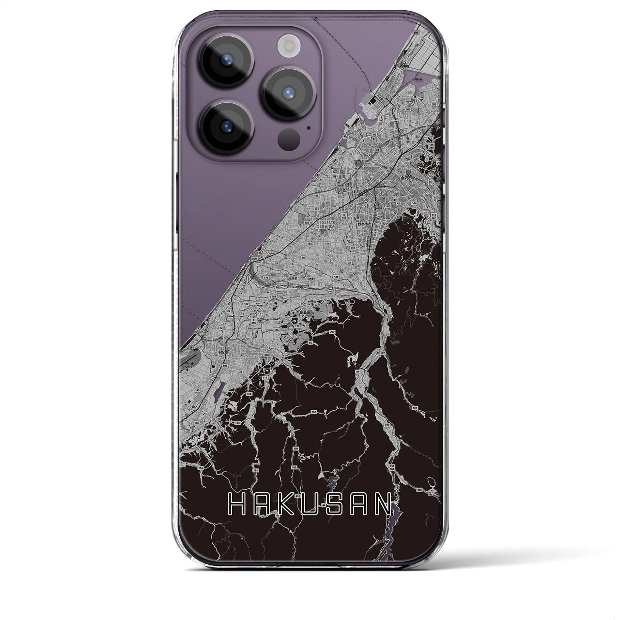 【白山(石川県)】地図柄iPhoneケース(クリアタイプ)