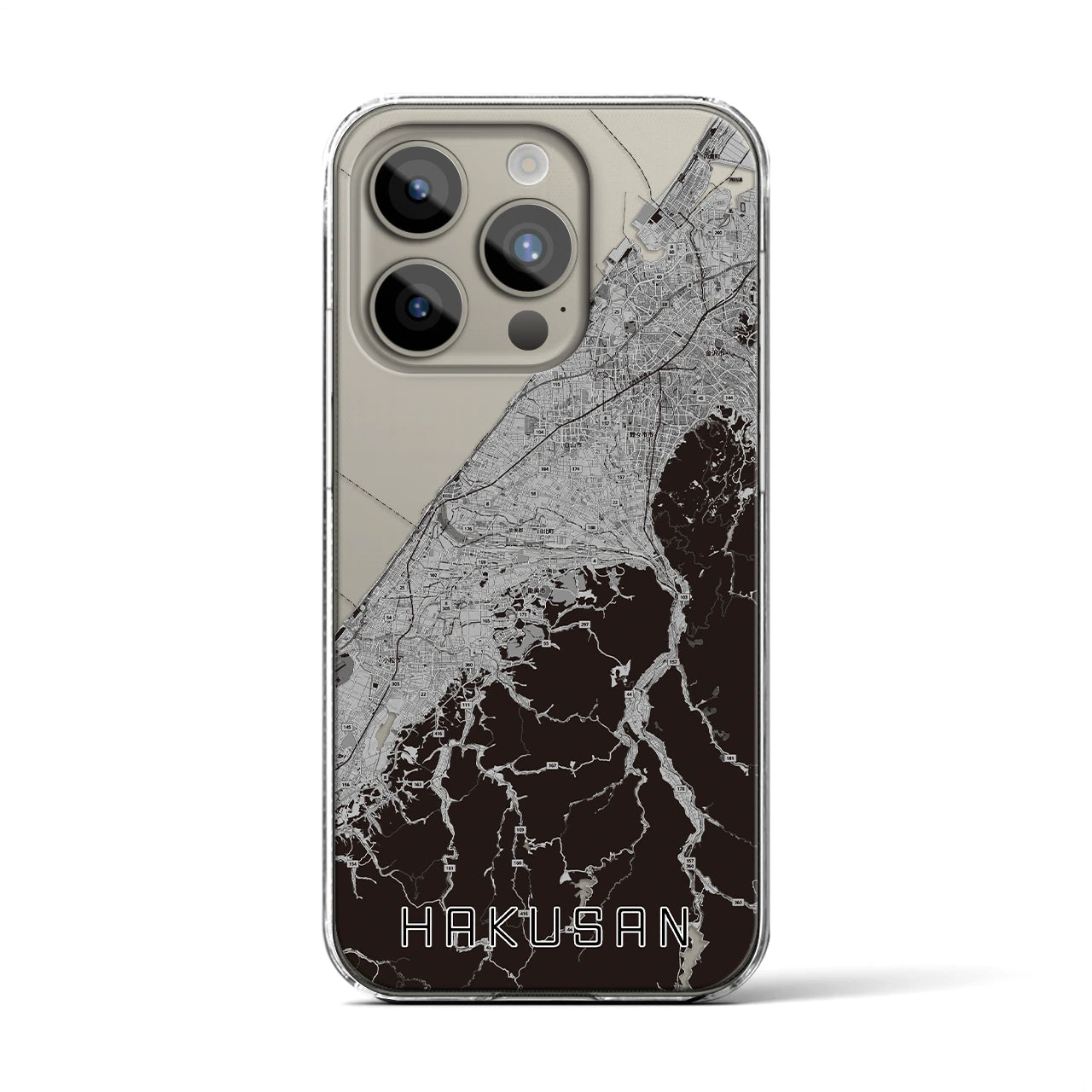 【白山(石川県)】地図柄iPhoneケース(クリアタイプ)