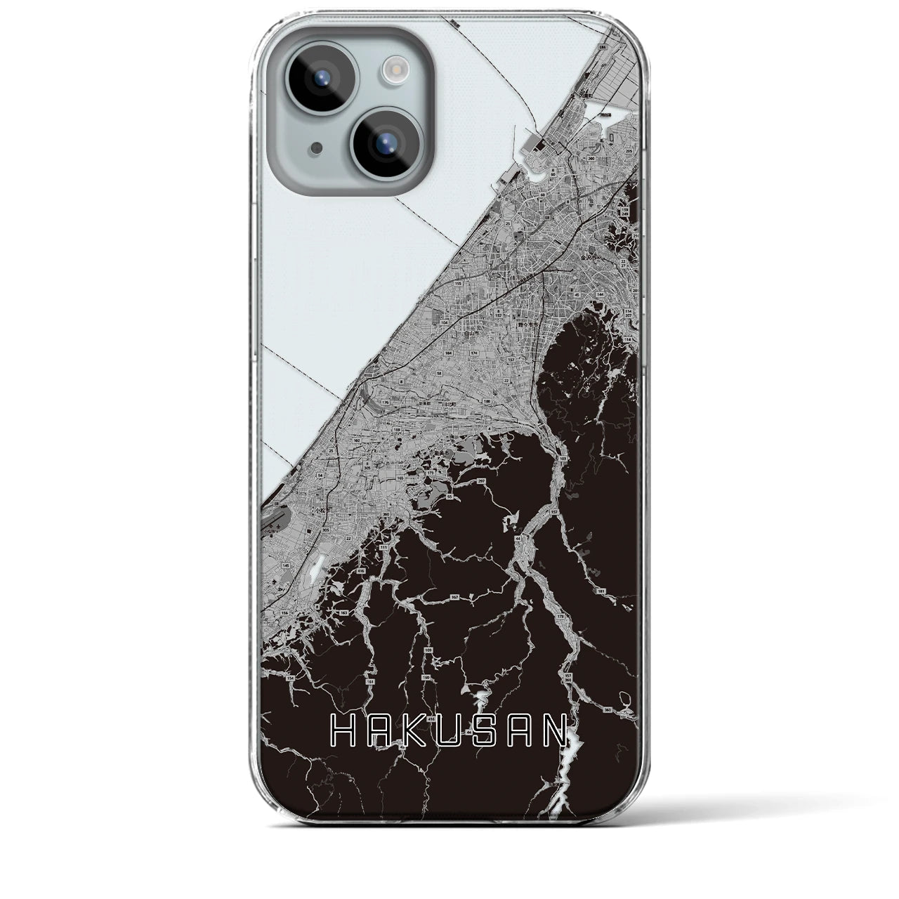 【白山(石川県)】地図柄iPhoneケース(クリアタイプ)