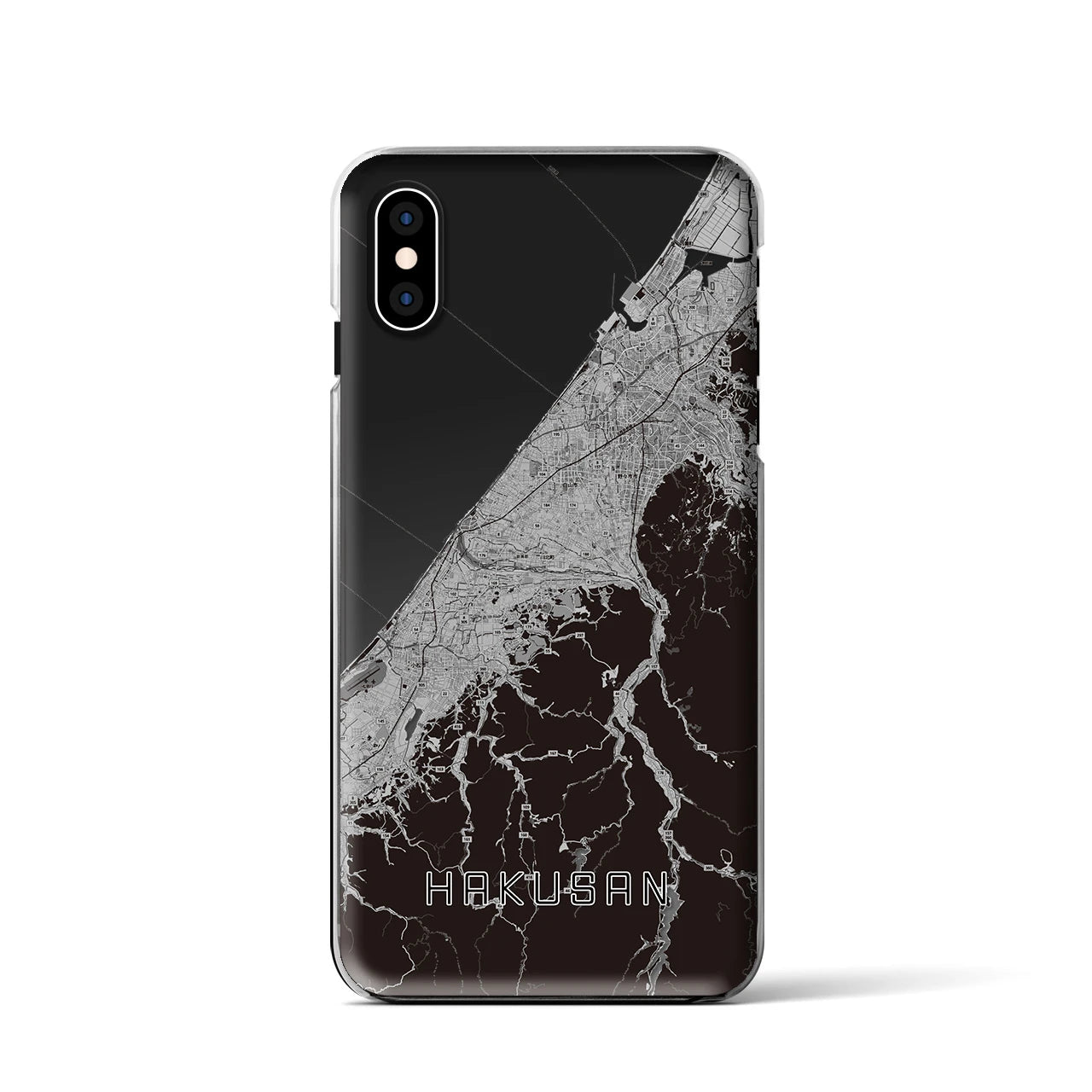 【白山(石川県)】地図柄iPhoneケース(クリアタイプ)