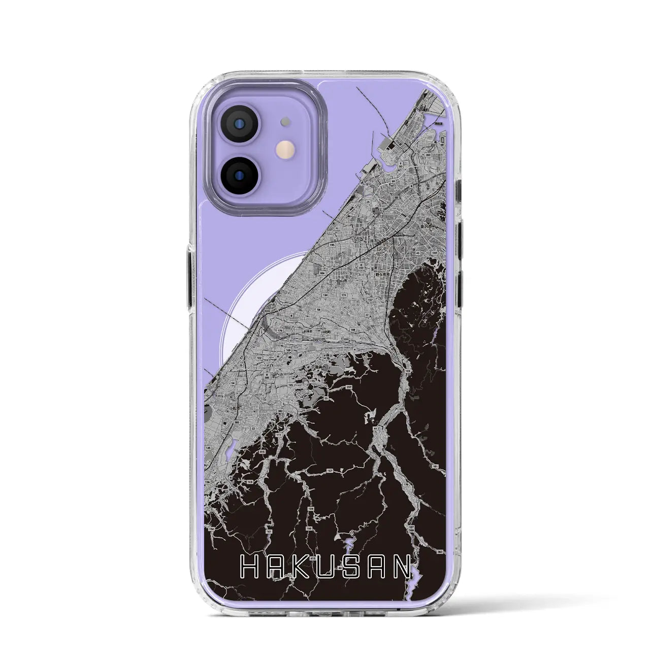 【白山(石川県)】地図柄iPhoneケース(MagSafeタイプ)