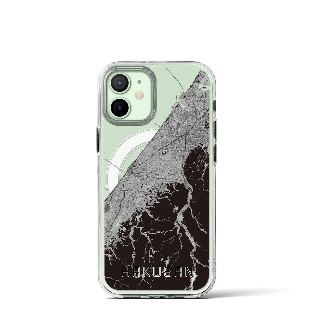 【白山(石川県)】地図柄iPhoneケース(MagSafeタイプ)