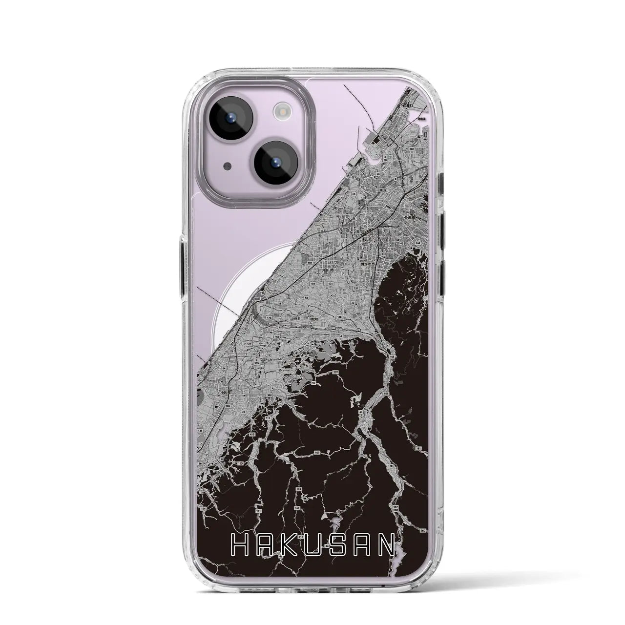 【白山(石川県)】地図柄iPhoneケース(MagSafeタイプ)