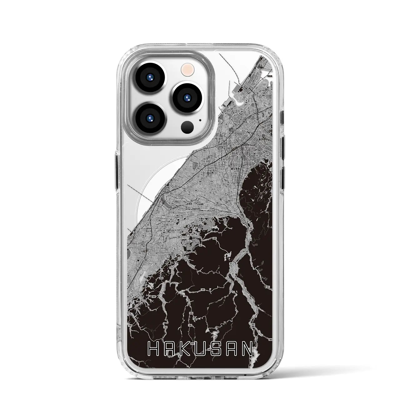 【白山(石川県)】地図柄iPhoneケース(MagSafeタイプ)