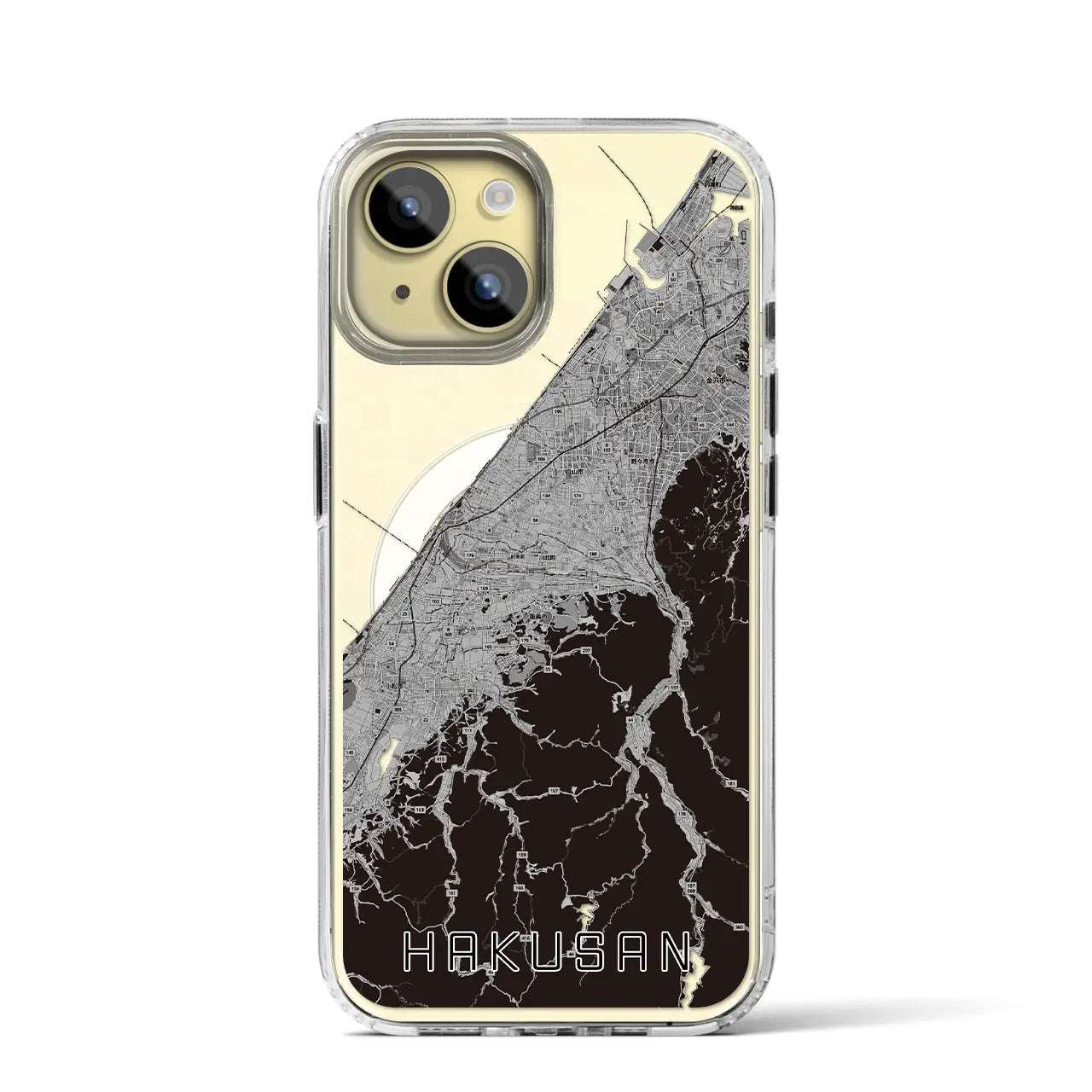 【白山(石川県)】地図柄iPhoneケース(MagSafeタイプ)