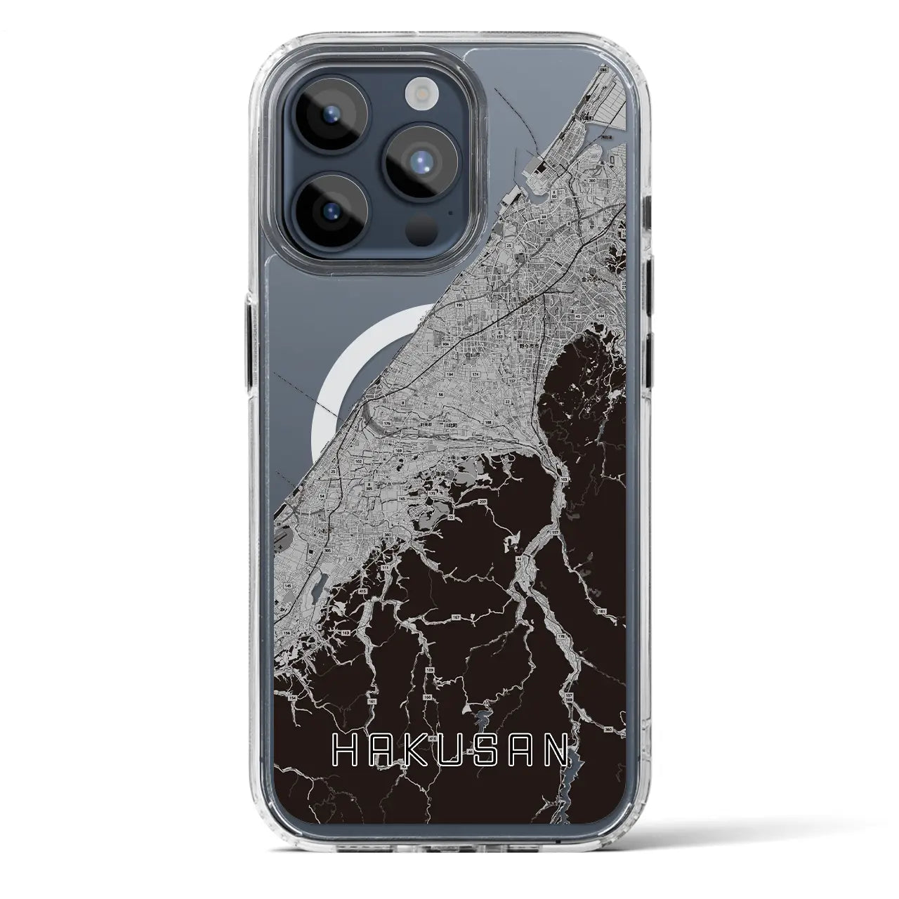 【白山(石川県)】地図柄iPhoneケース(MagSafeタイプ)