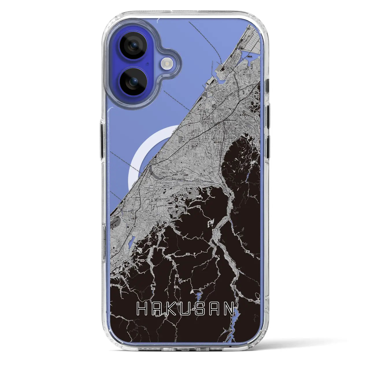 【白山(石川県)】地図柄iPhoneケース(MagSafeタイプ)