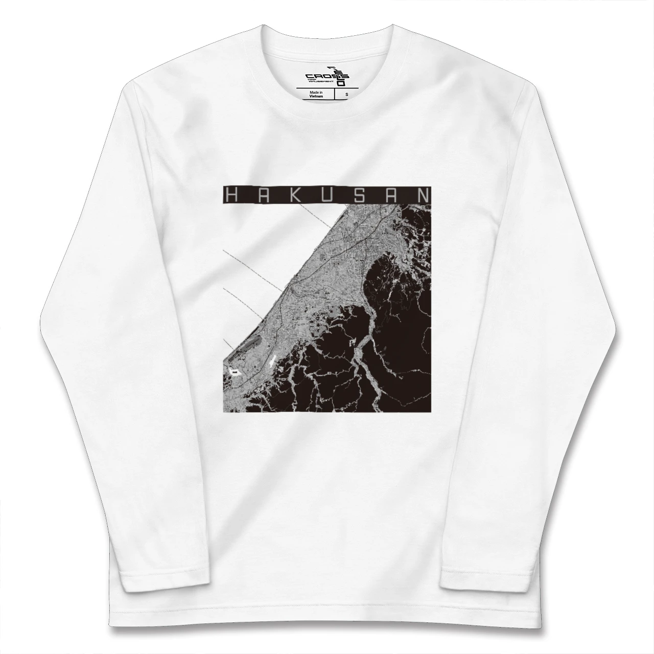 【白山(石川県)(石川県)】地図柄ロングスリーブTシャツ