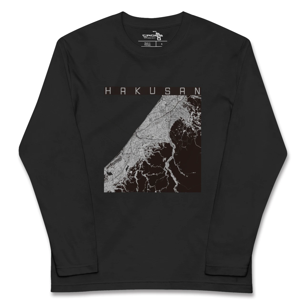 【白山(石川県)(石川県)】地図柄ロングスリーブTシャツ