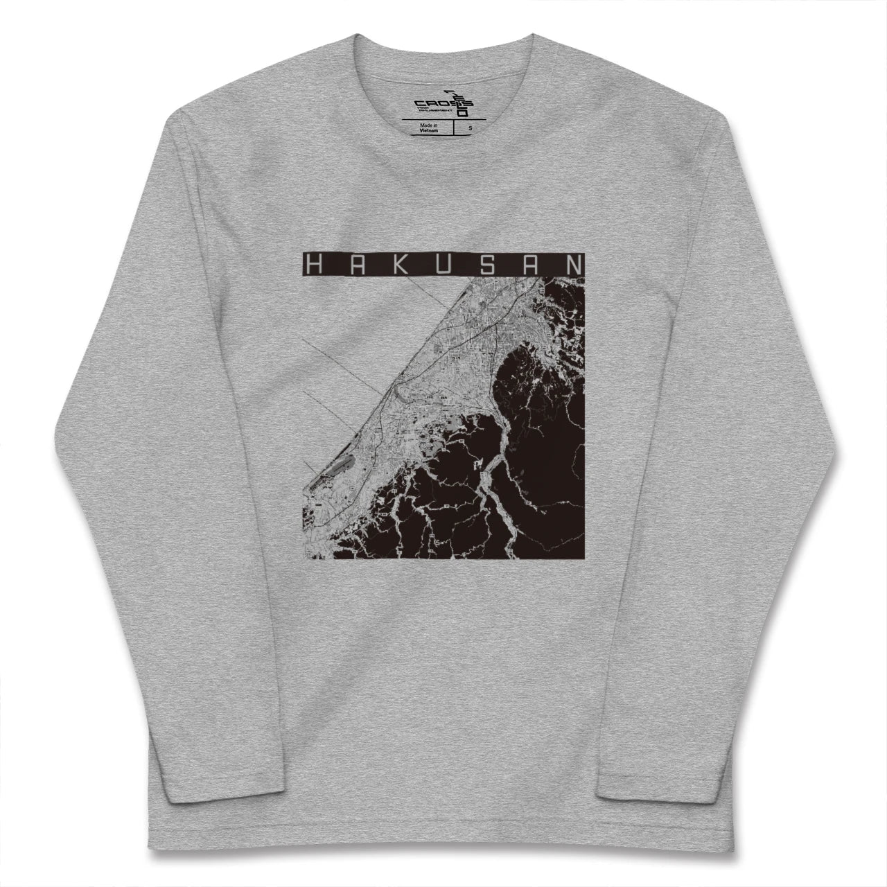【白山(石川県)(石川県)】地図柄ロングスリーブTシャツ