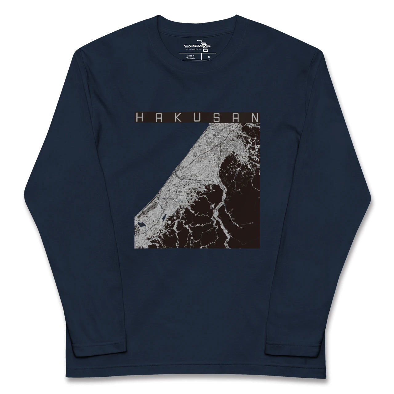 【白山(石川県)(石川県)】地図柄ロングスリーブTシャツ