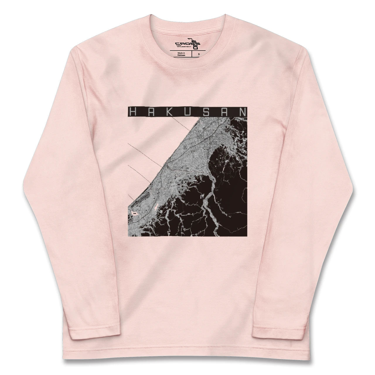 【白山(石川県)(石川県)】地図柄ロングスリーブTシャツ