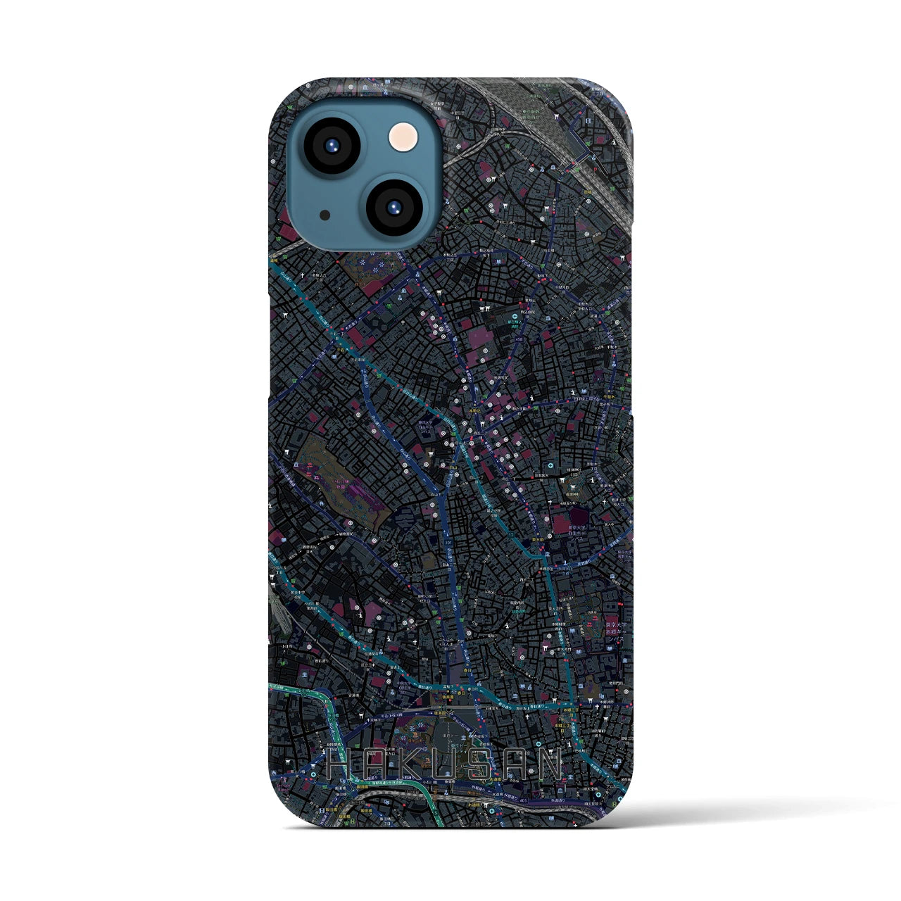 【白山(東京都)】地図柄iPhoneケース(バックカバータイプ)