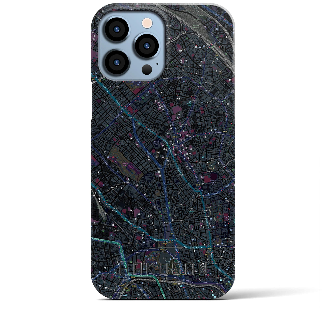 【白山(東京都)】地図柄iPhoneケース(バックカバータイプ)