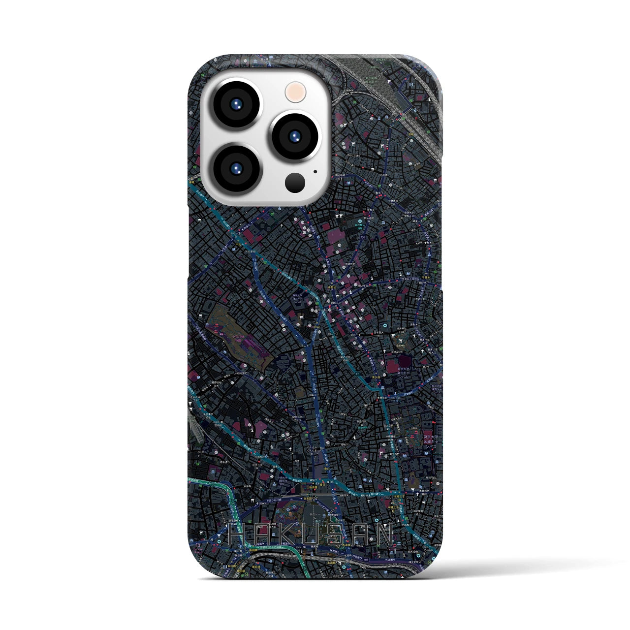【白山(東京都)】地図柄iPhoneケース(バックカバータイプ)
