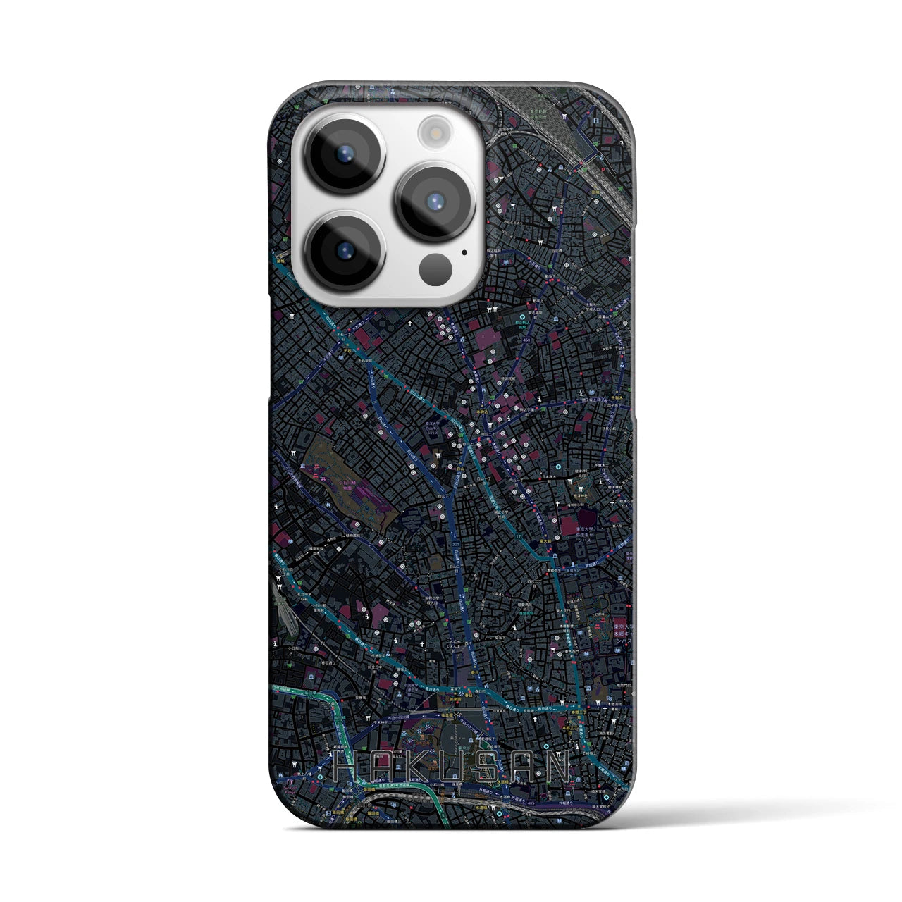 【白山(東京都)】地図柄iPhoneケース(バックカバータイプ)