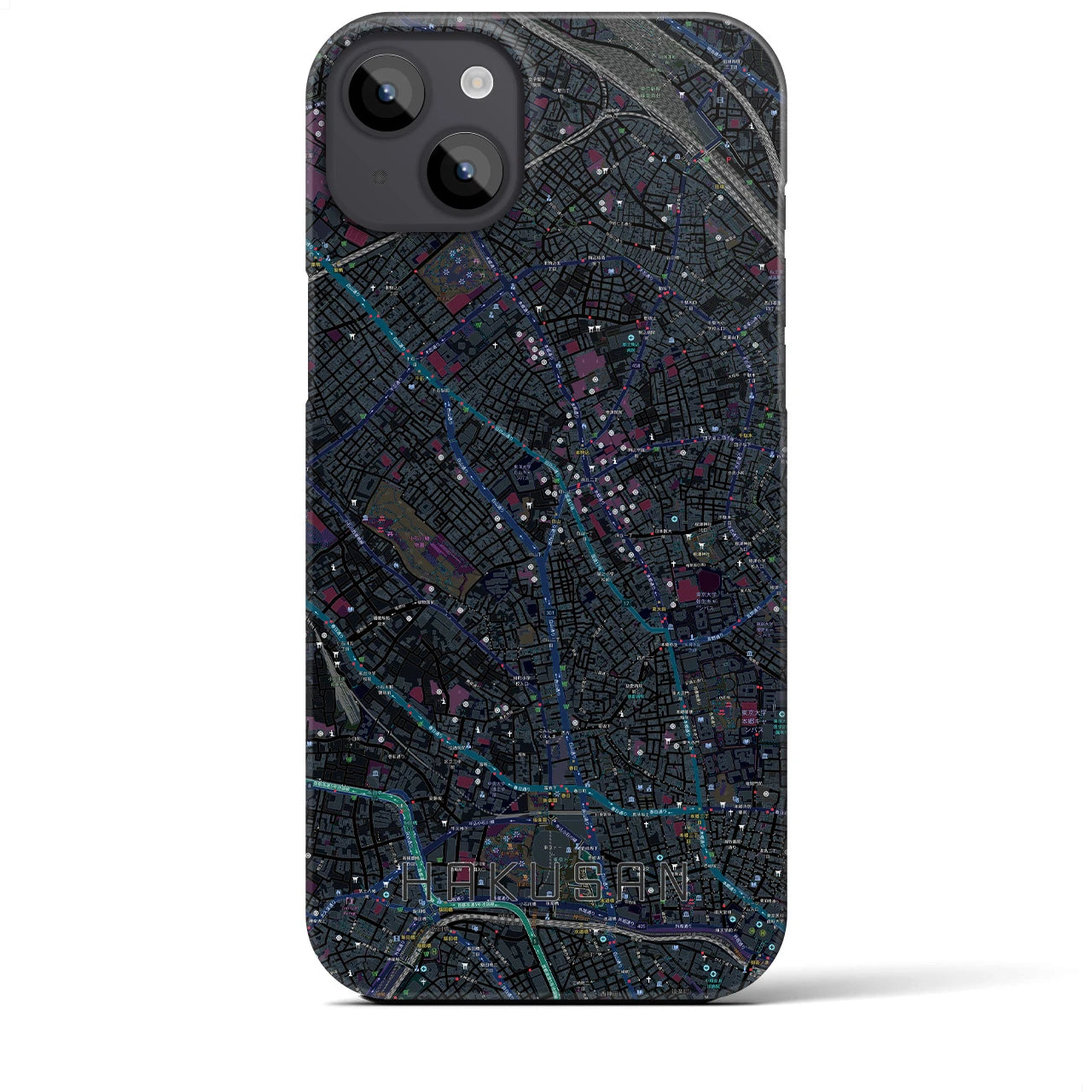 【白山(東京都)】地図柄iPhoneケース(バックカバータイプ)