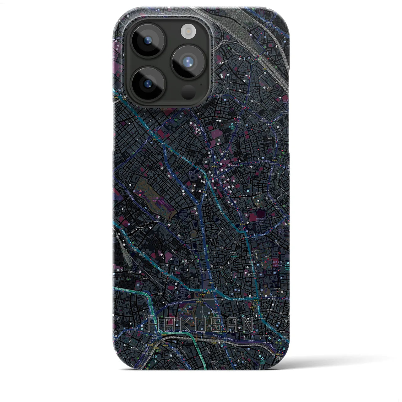 【白山(東京都)】地図柄iPhoneケース(バックカバータイプ)