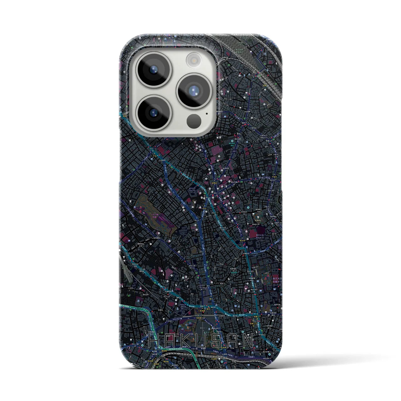 【白山(東京都)】地図柄iPhoneケース(バックカバータイプ)