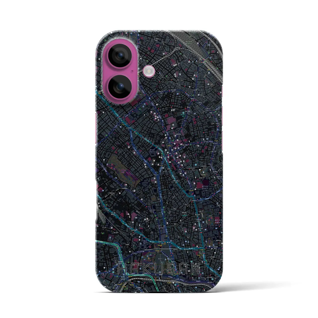 【白山(東京都)】地図柄iPhoneケース(バックカバータイプ)