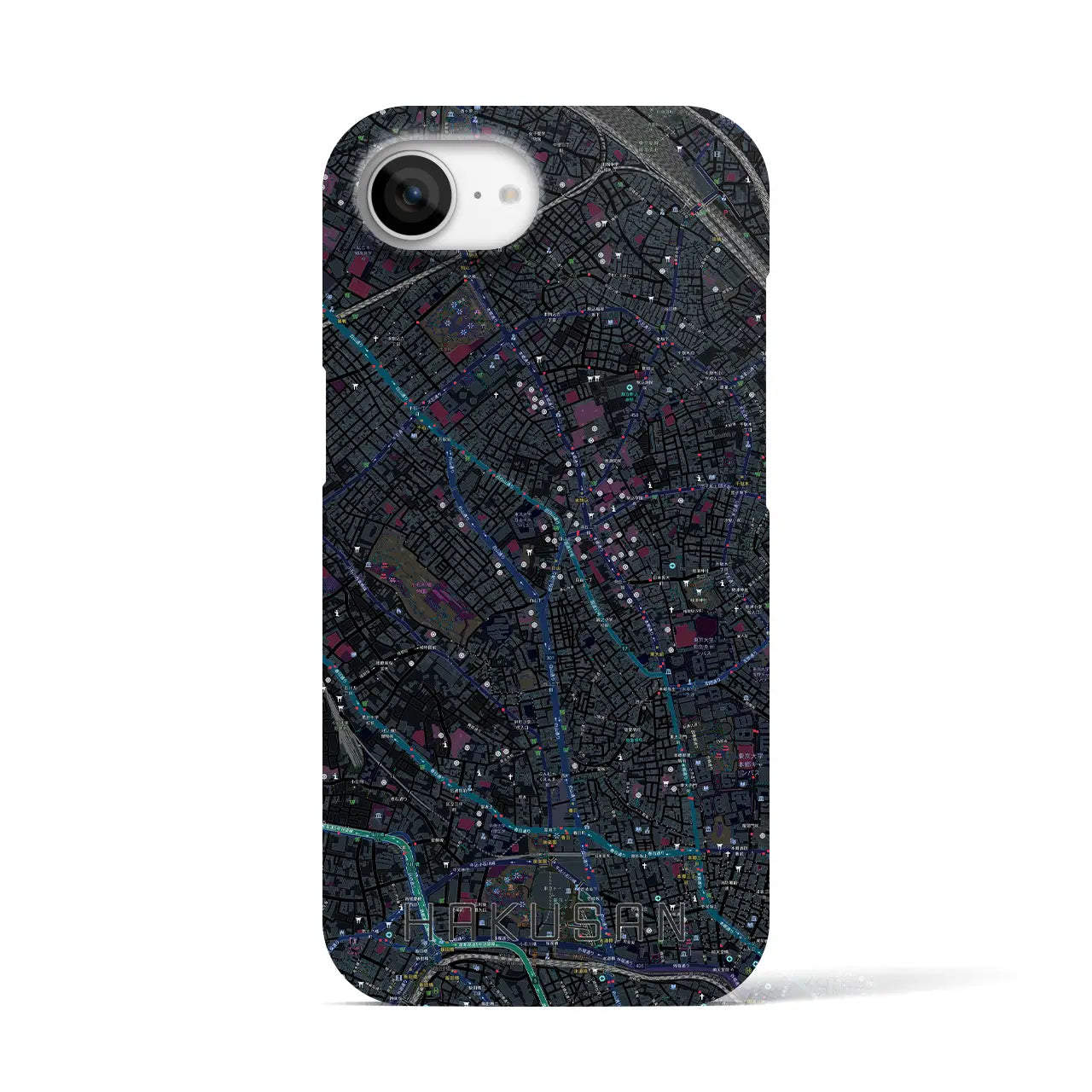 【白山(東京都)】地図柄iPhoneケース(バックカバータイプ)
