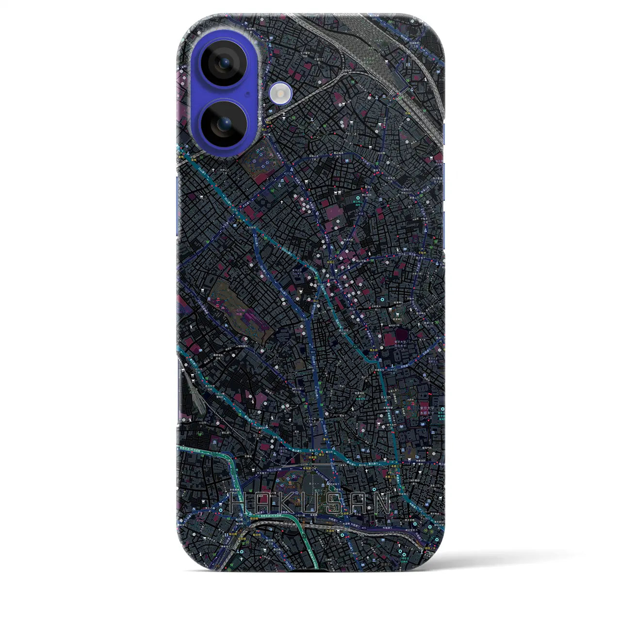 【白山(東京都)】地図柄iPhoneケース(バックカバータイプ)