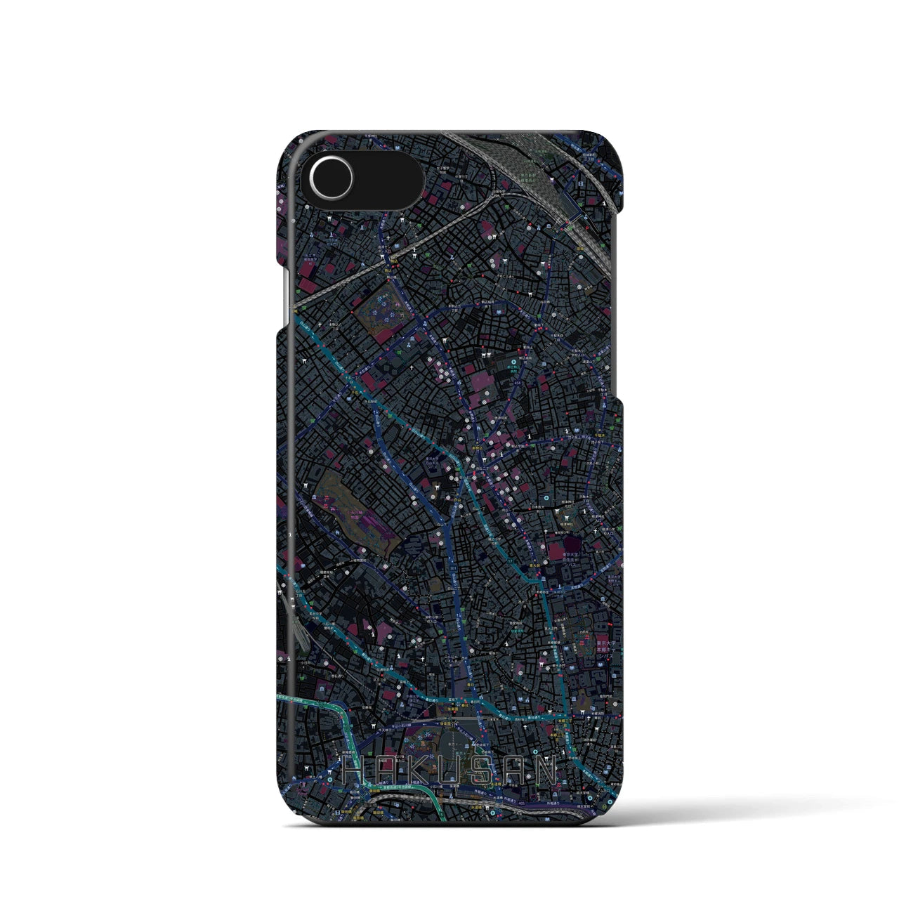 【白山(東京都)】地図柄iPhoneケース(バックカバータイプ)