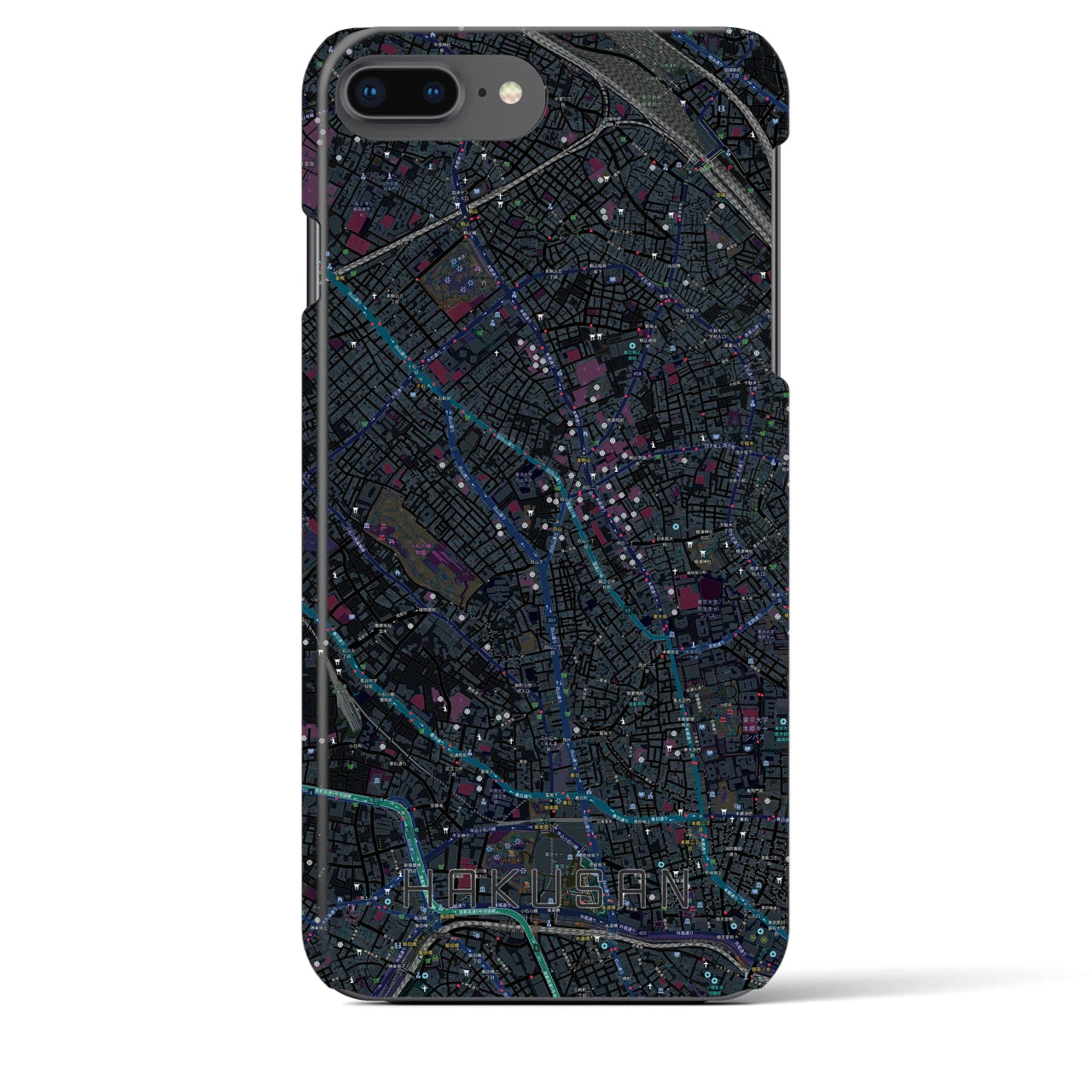 【白山(東京都)】地図柄iPhoneケース(バックカバータイプ)