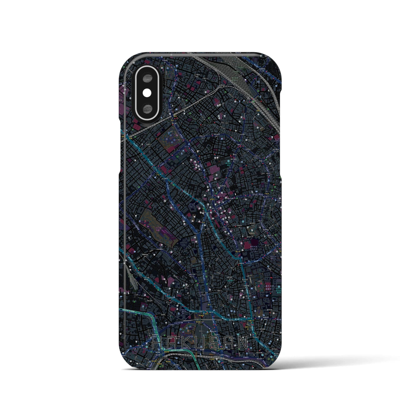 【白山(東京都)】地図柄iPhoneケース(バックカバータイプ)