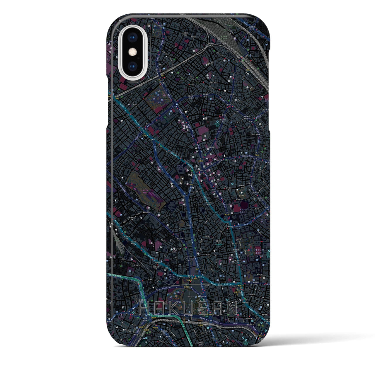 【白山(東京都)】地図柄iPhoneケース(バックカバータイプ)