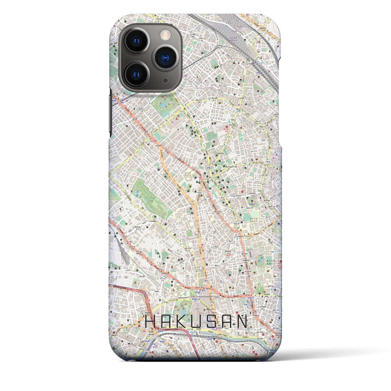 【白山(東京都)】地図柄iPhoneケース(バックカバータイプ)