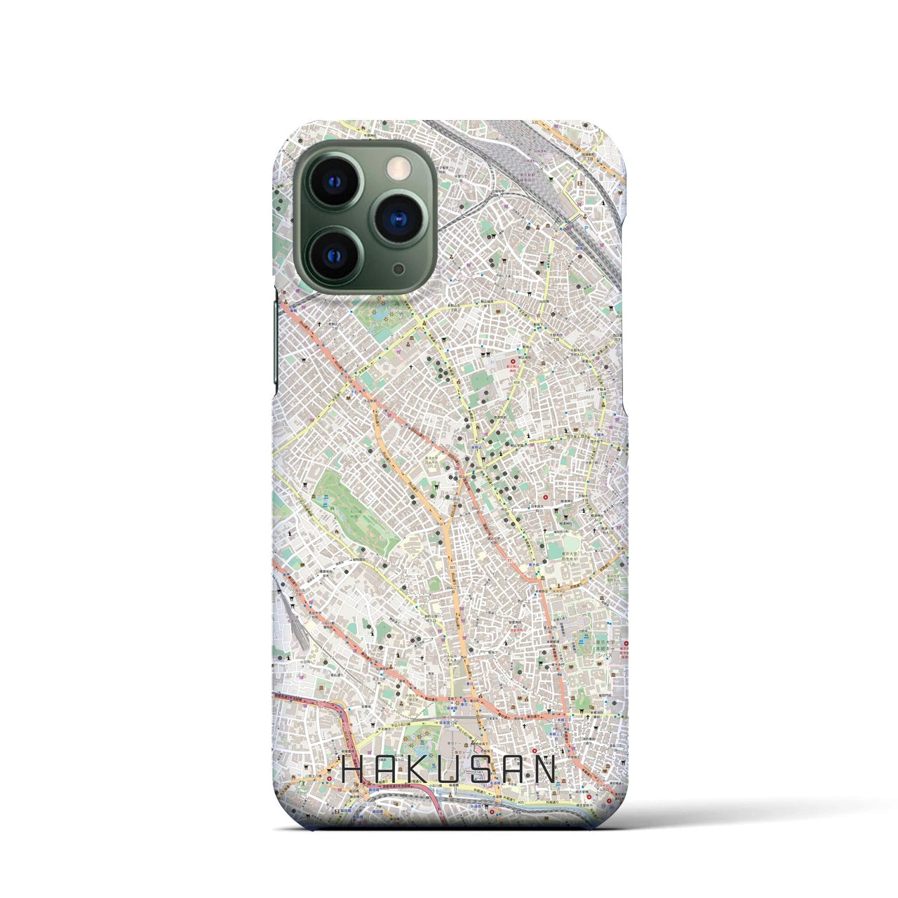 【白山(東京都)】地図柄iPhoneケース(バックカバータイプ)