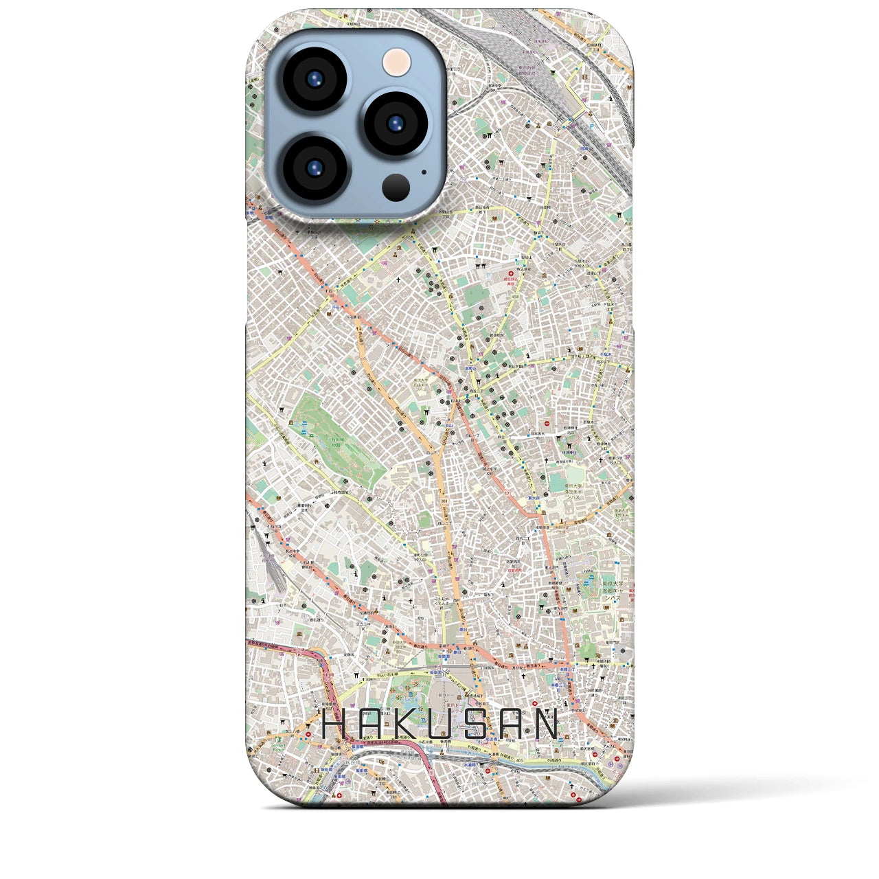 【白山(東京都)】地図柄iPhoneケース(バックカバータイプ)