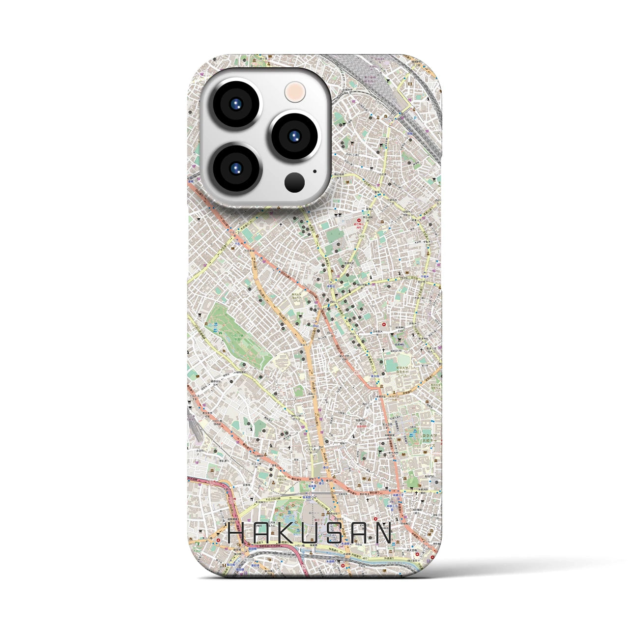 【白山(東京都)】地図柄iPhoneケース(バックカバータイプ)